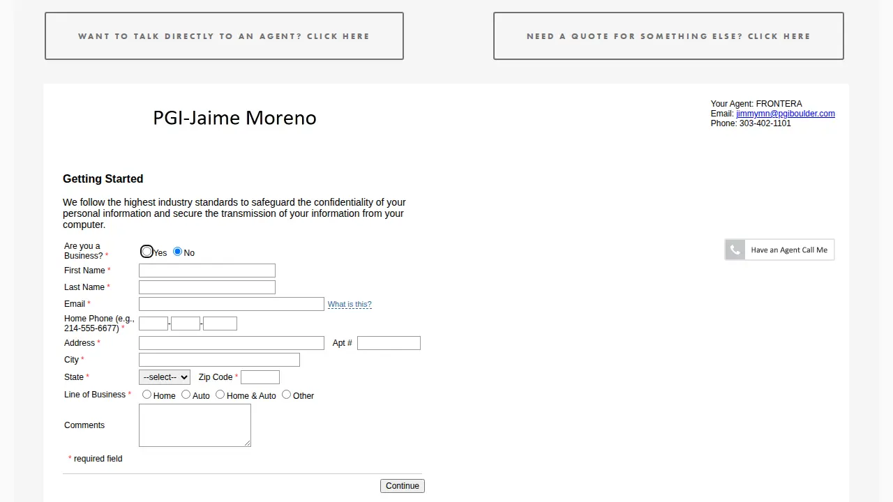 Frontera page