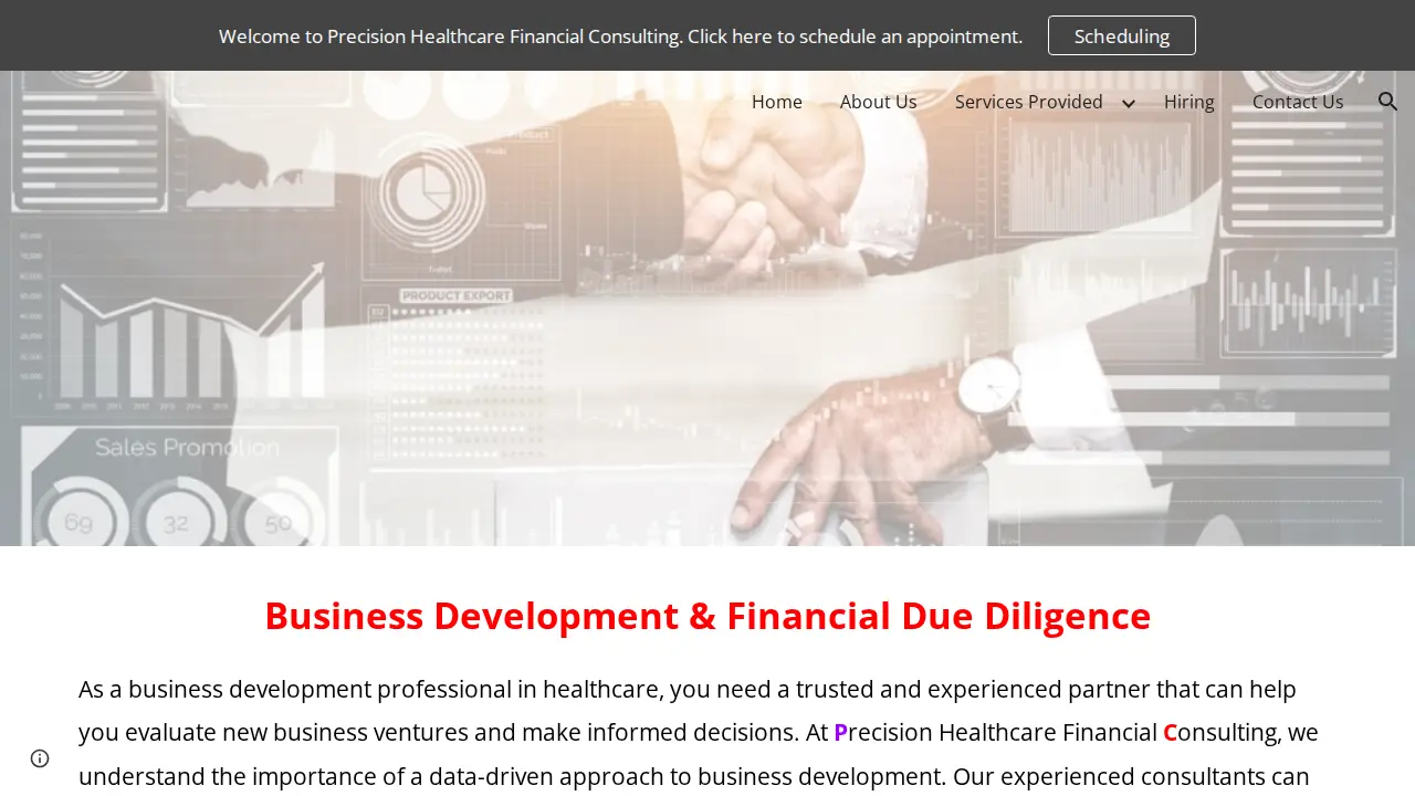 Precision Healthcare Financial Consulting LLC page