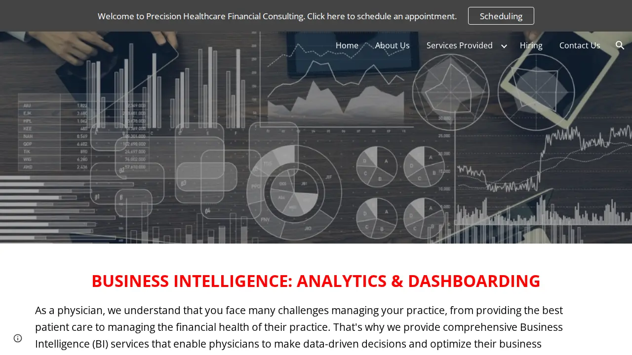 Precision Healthcare Financial Consulting LLC page