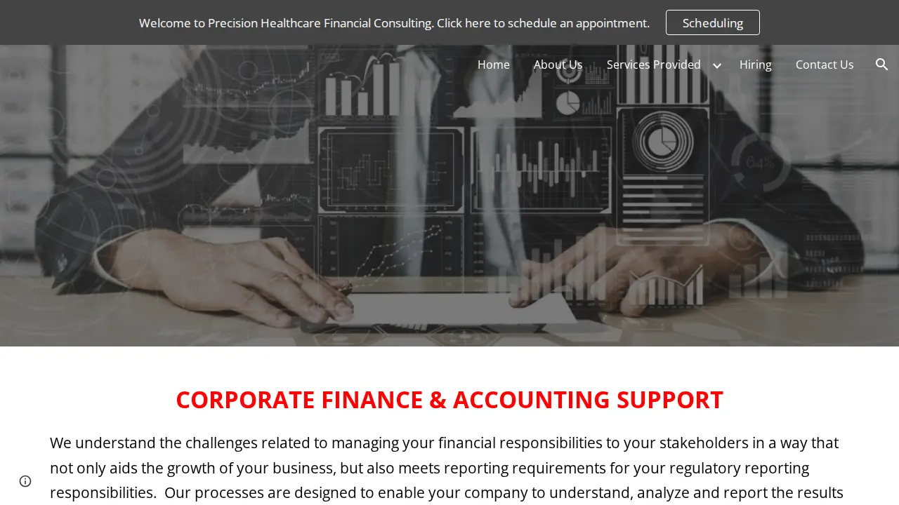 Precision Healthcare Financial Consulting LLC page