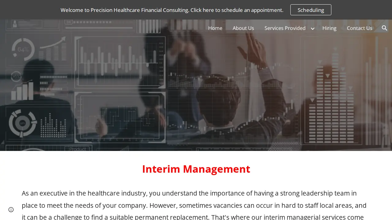 Precision Healthcare Financial Consulting LLC page