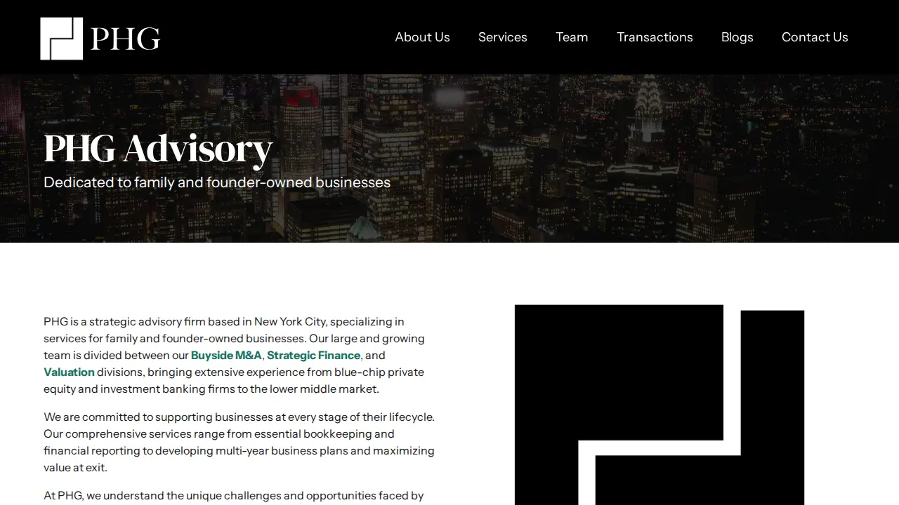 PHG Advisory page