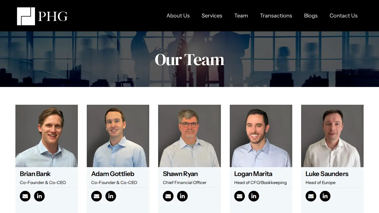 PHG Advisory page