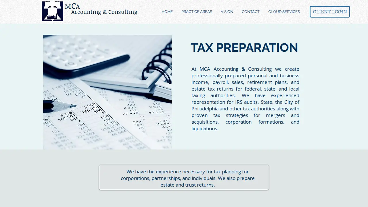 MCA Accounting & Consulting page