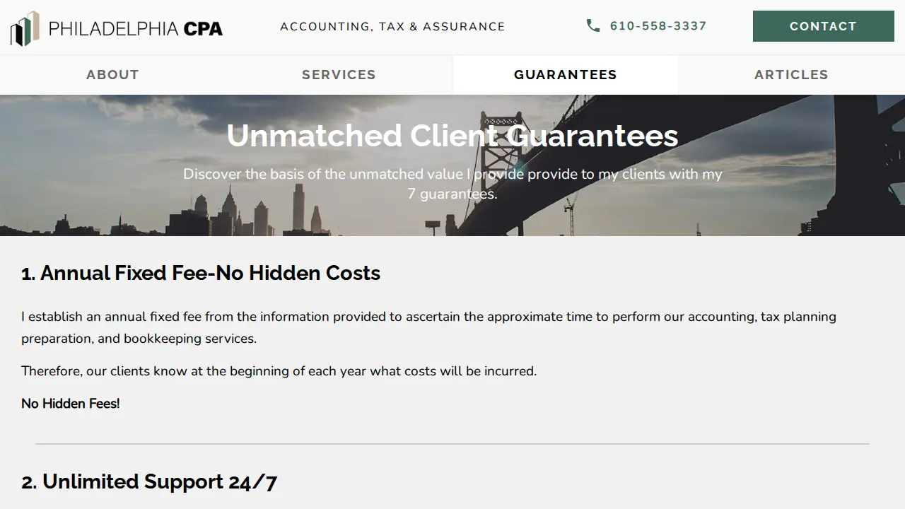 Philadelphia CPA page