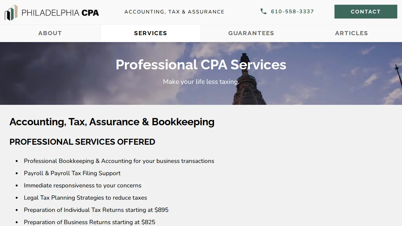 Philadelphia CPA page