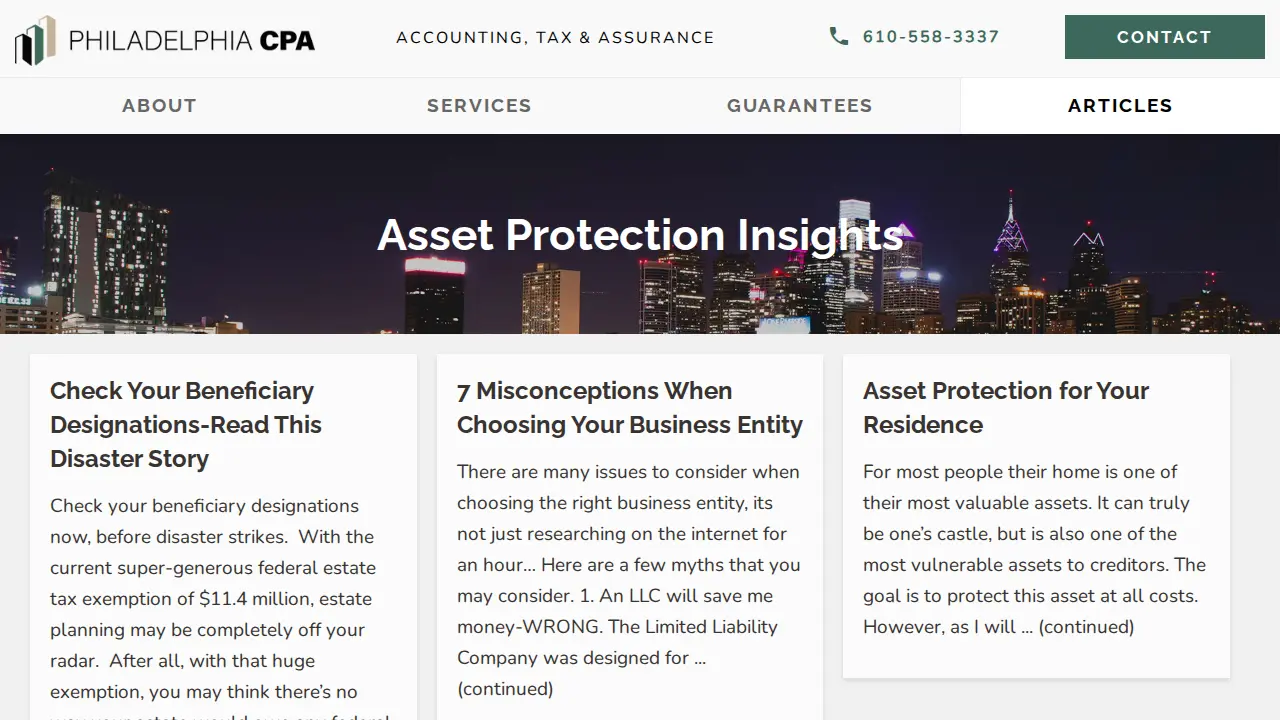 Philadelphia CPA page