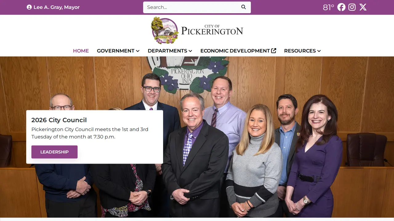 Pickerington City Hall website