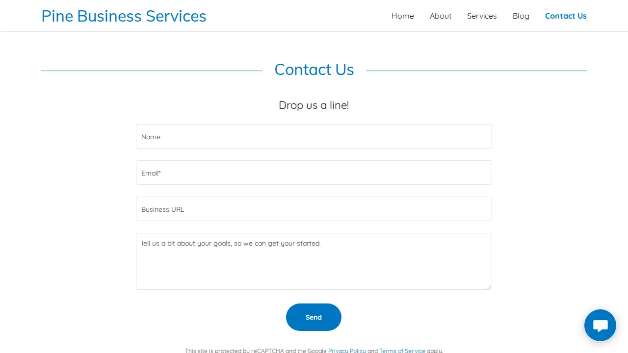 Pine Business Services page