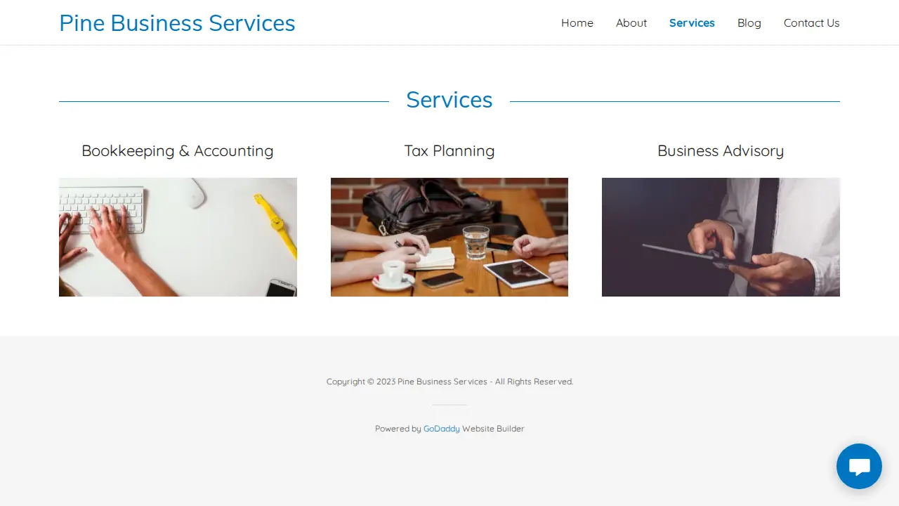Pine Business Services page