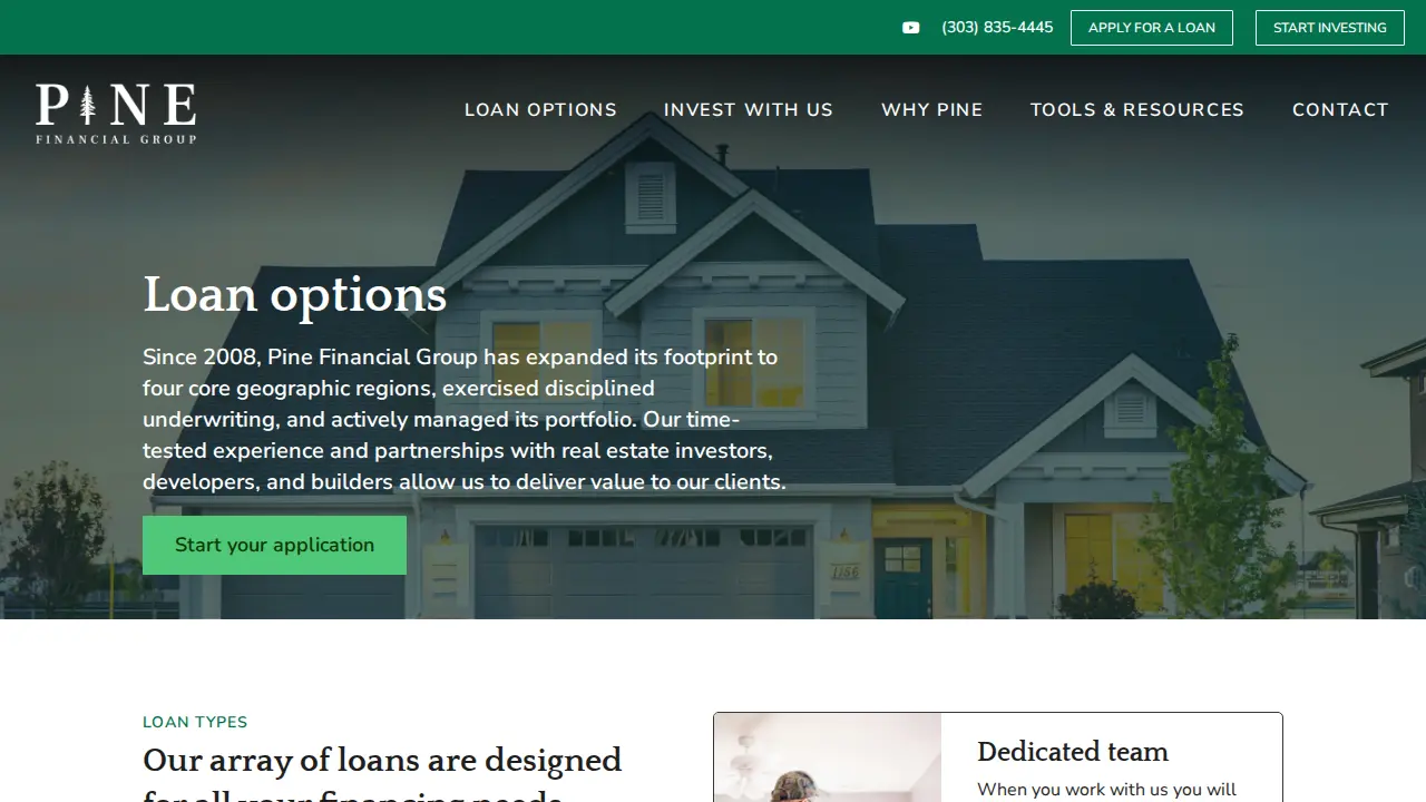 Pine Financial Group page
