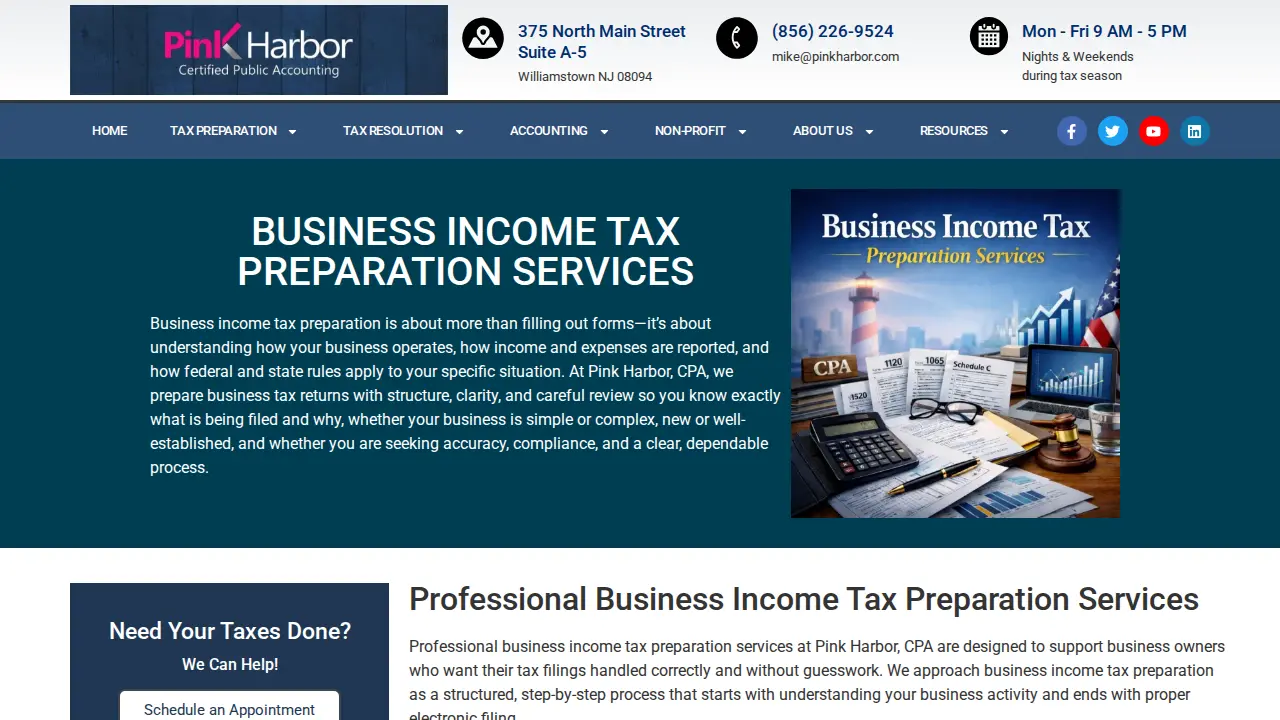 Pink Harbor, CPA page