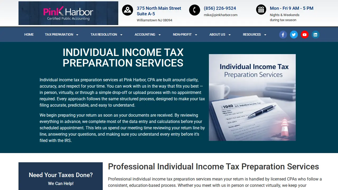 Pink Harbor, CPA page