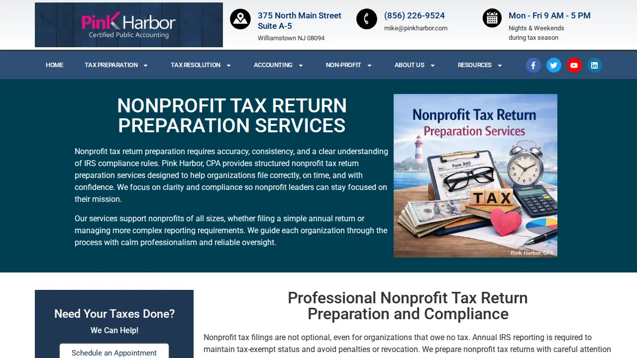 Pink Harbor, CPA page
