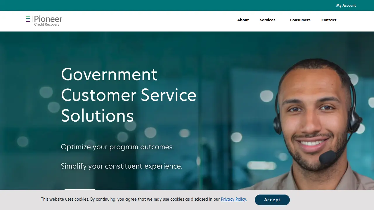 Pioneer Credit Recovery website