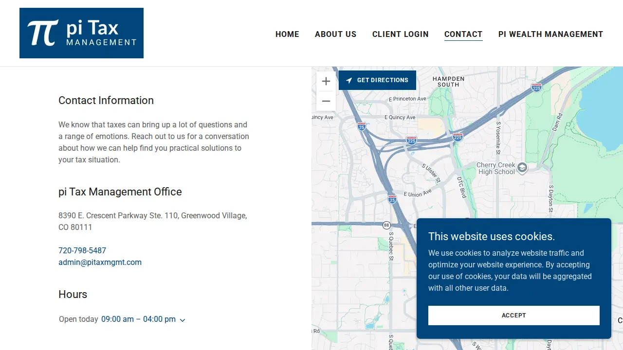 pi Tax Management website