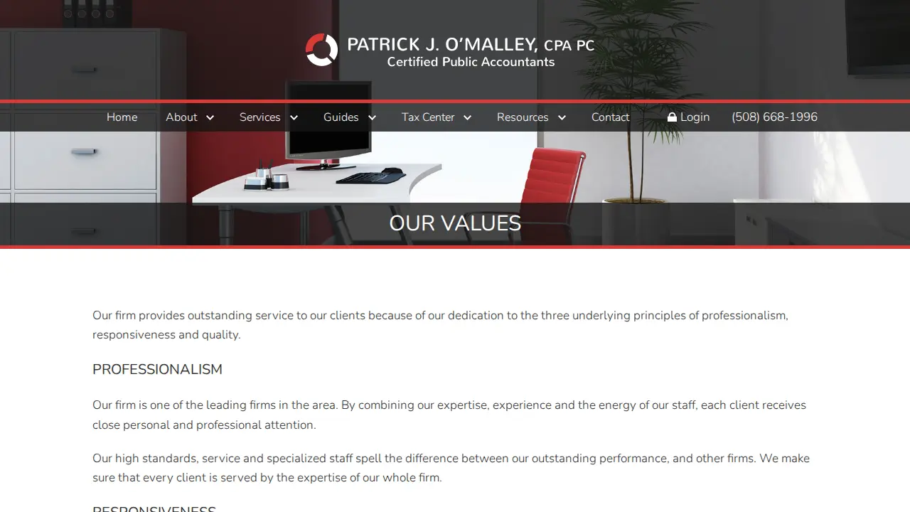 Patrick J O'Malley PC page