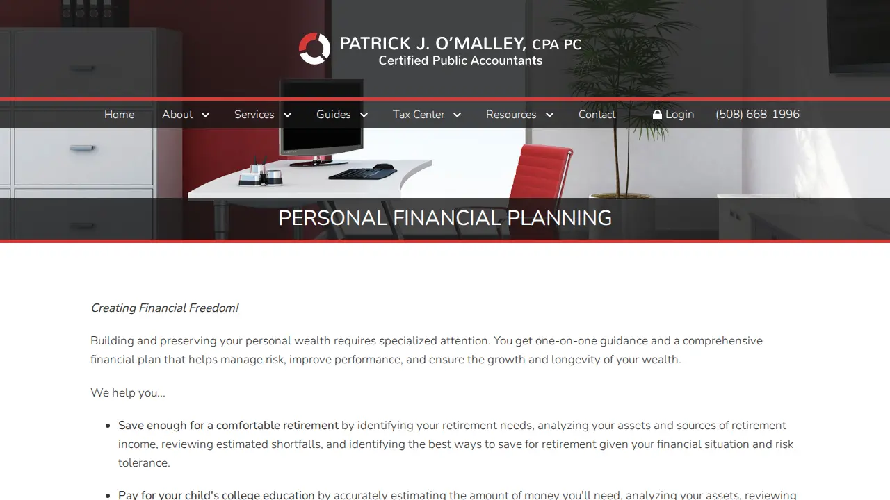 Patrick J O'Malley PC page