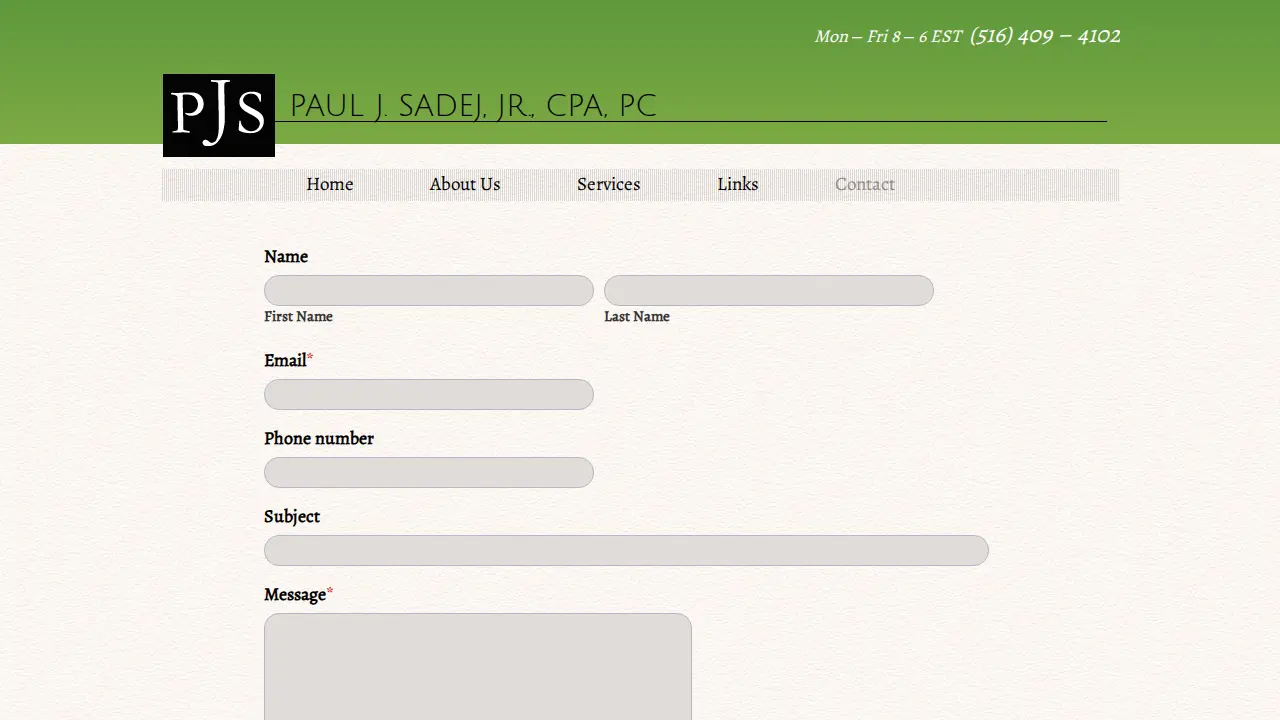 Paul J. Sadej, Jr., CPA, PC page