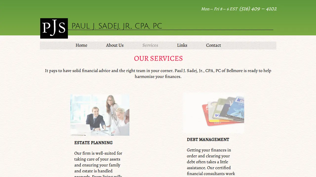 Paul J. Sadej, Jr., CPA, PC page
