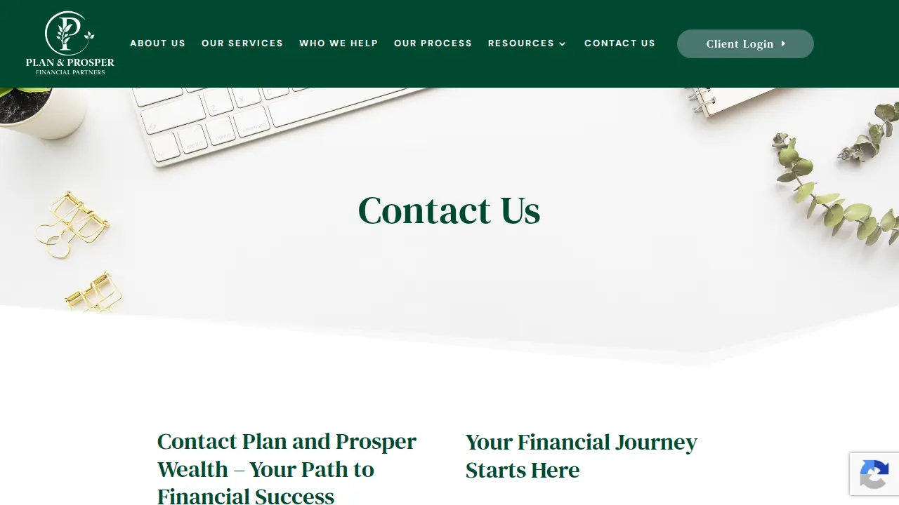 Plan & Prosper Financial Partners page