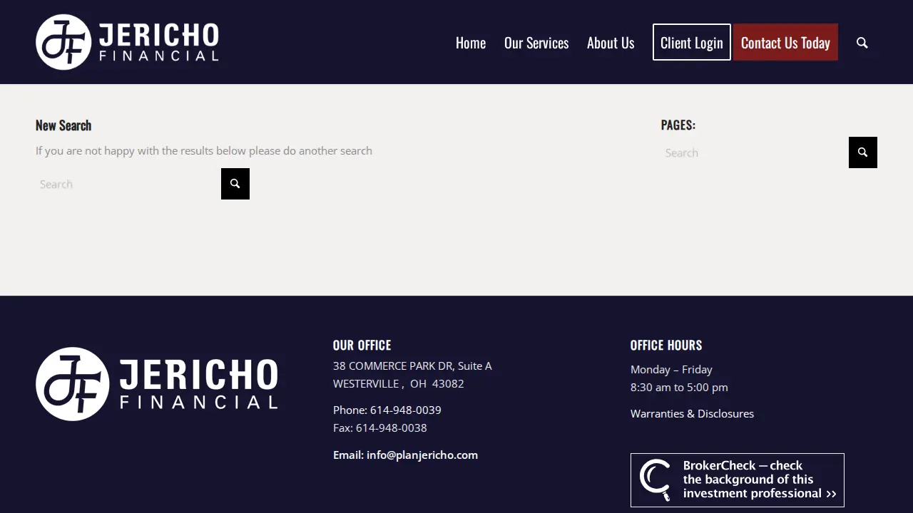 Jericho Financial page