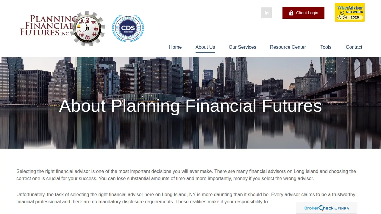 Planning Financial Futures, Inc page