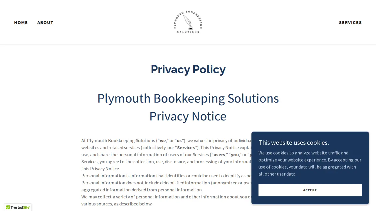 Plymouth Bookkeeping Solutions page