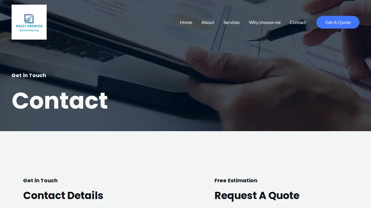Pozzi Premier Bookkeeping page