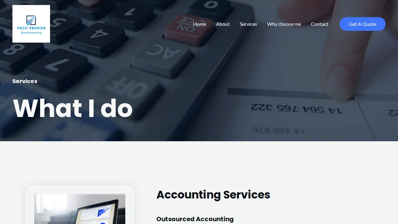 Pozzi Premier Bookkeeping page