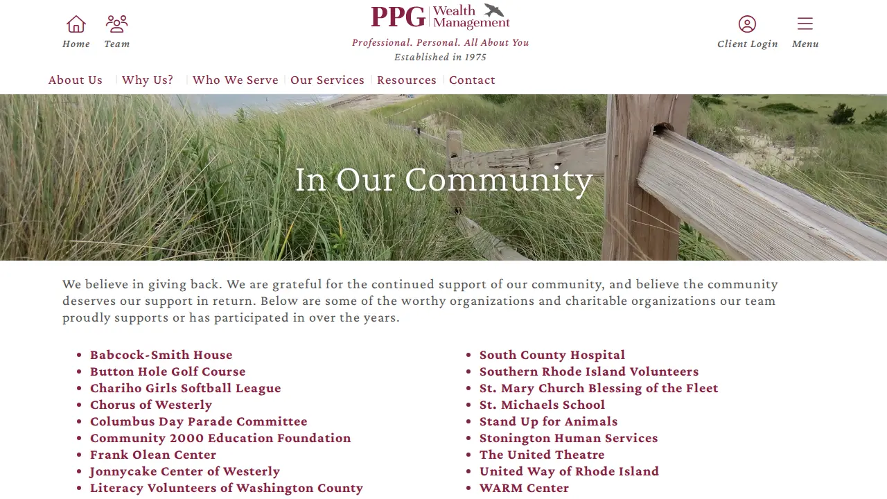 Professional Planning Group page