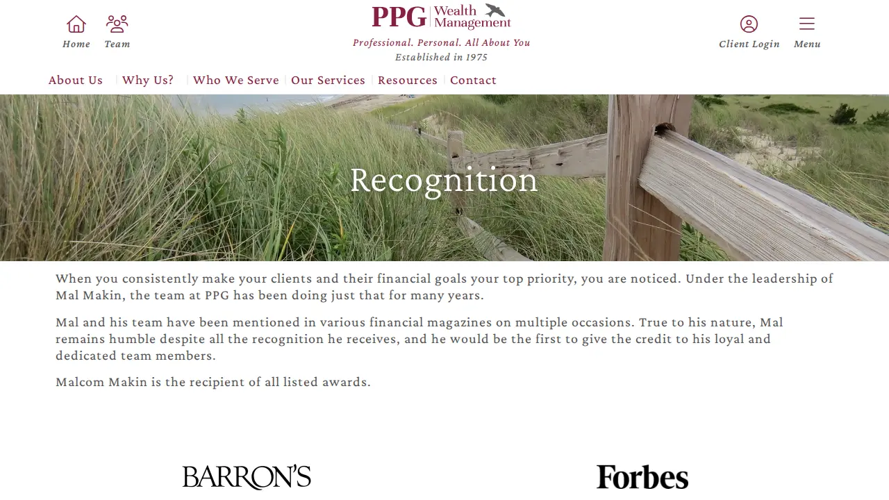 Professional Planning Group page