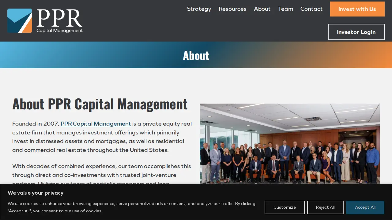 PPR Capital Management page