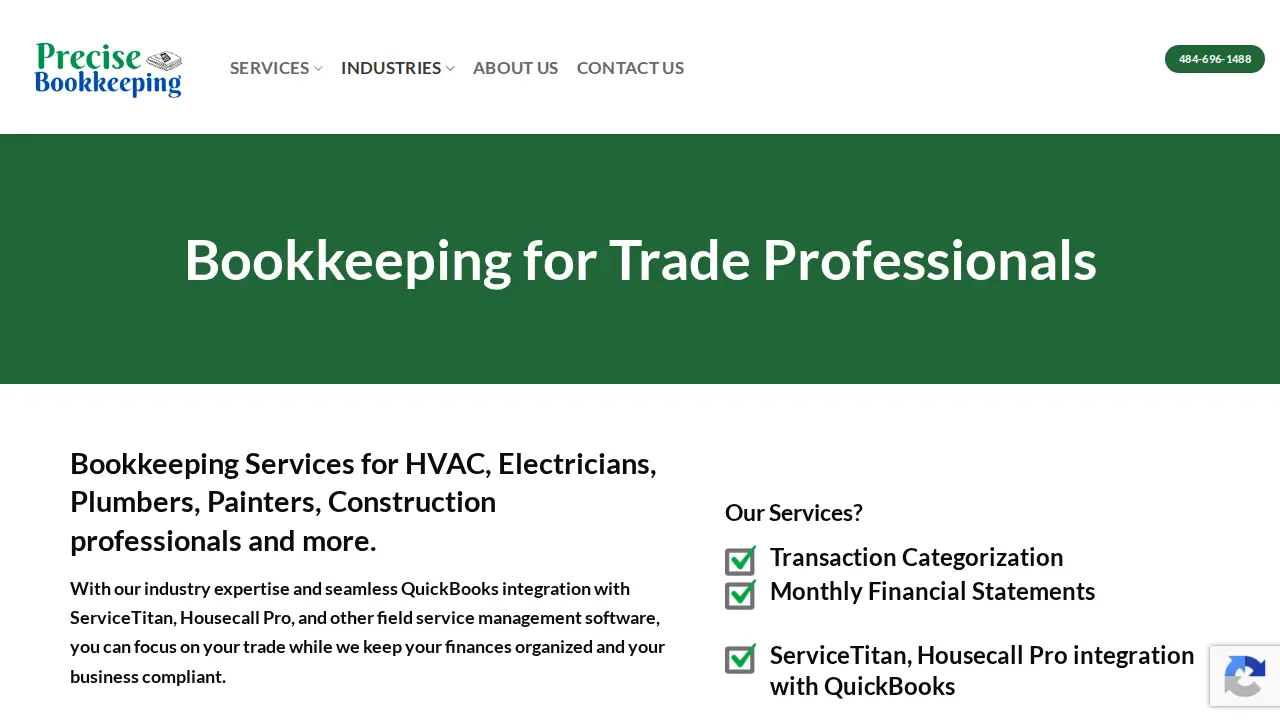 Precise Bookkeeping page