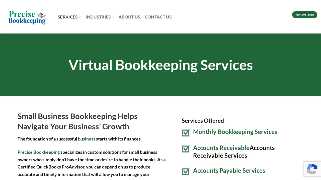 Precise Bookkeeping page