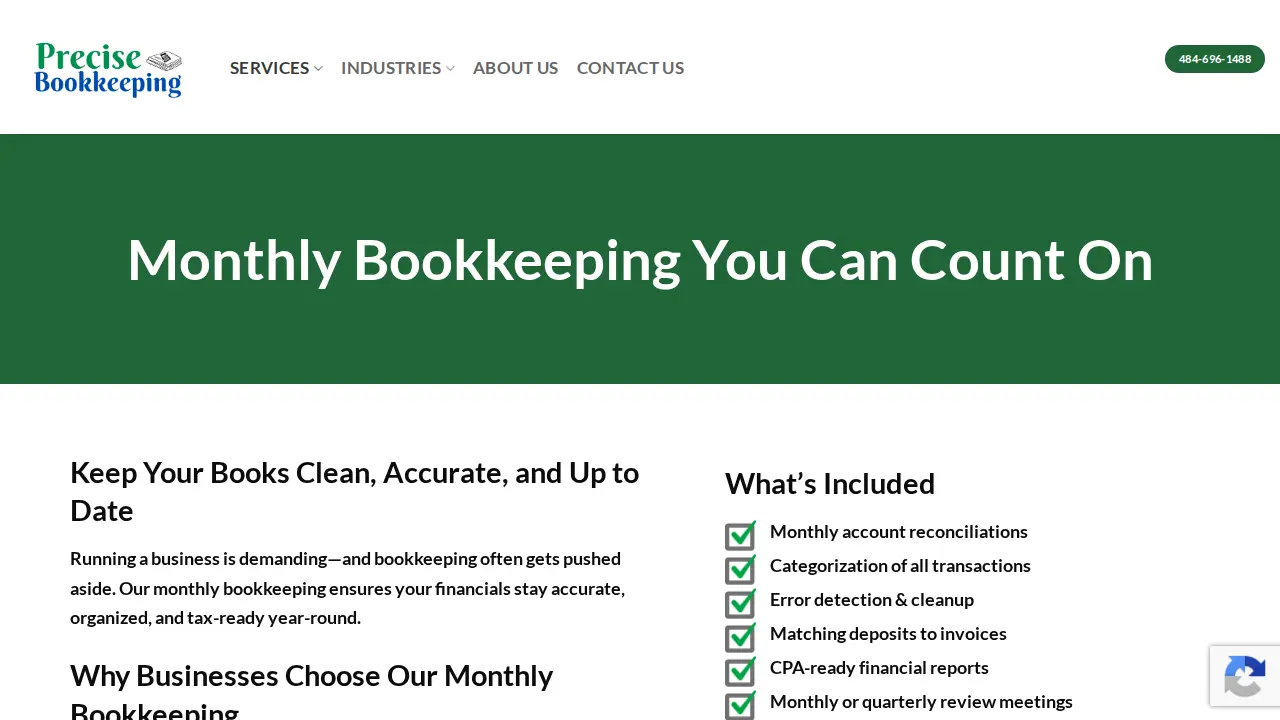 Precise Bookkeeping page