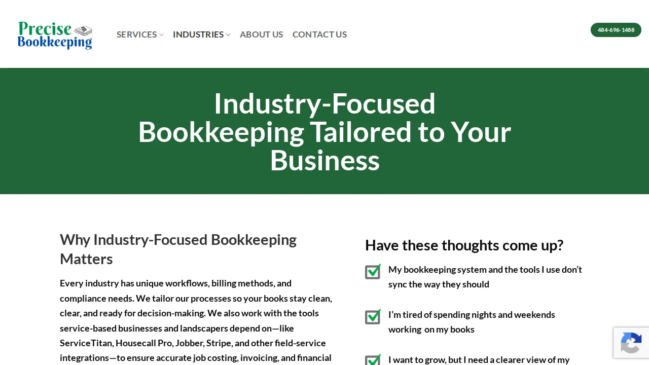 Precise Bookkeeping page