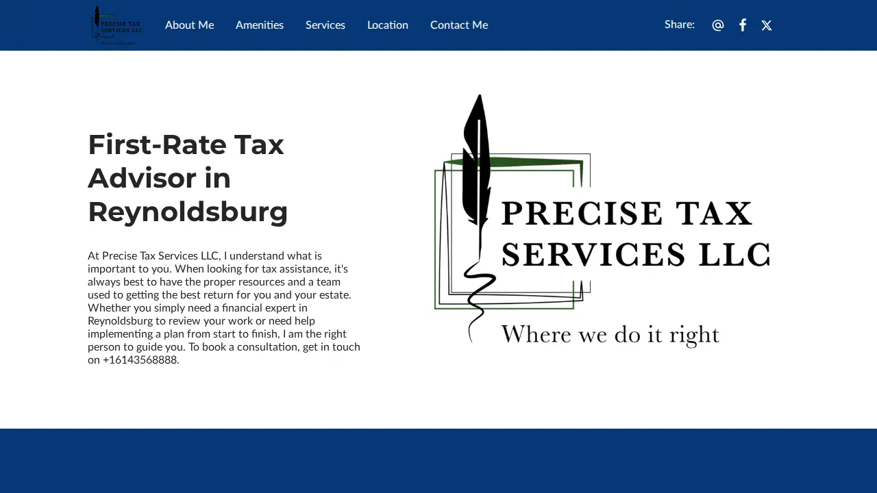 Precise Tax Services page