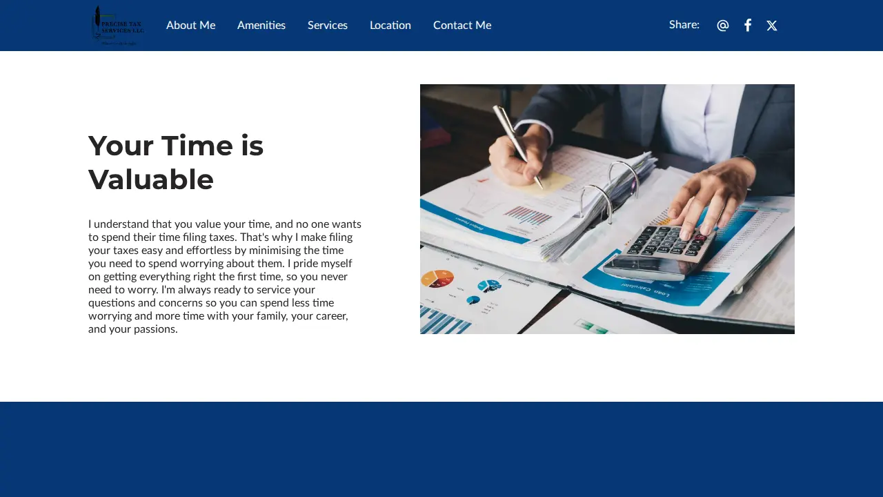 Precise Tax Services page