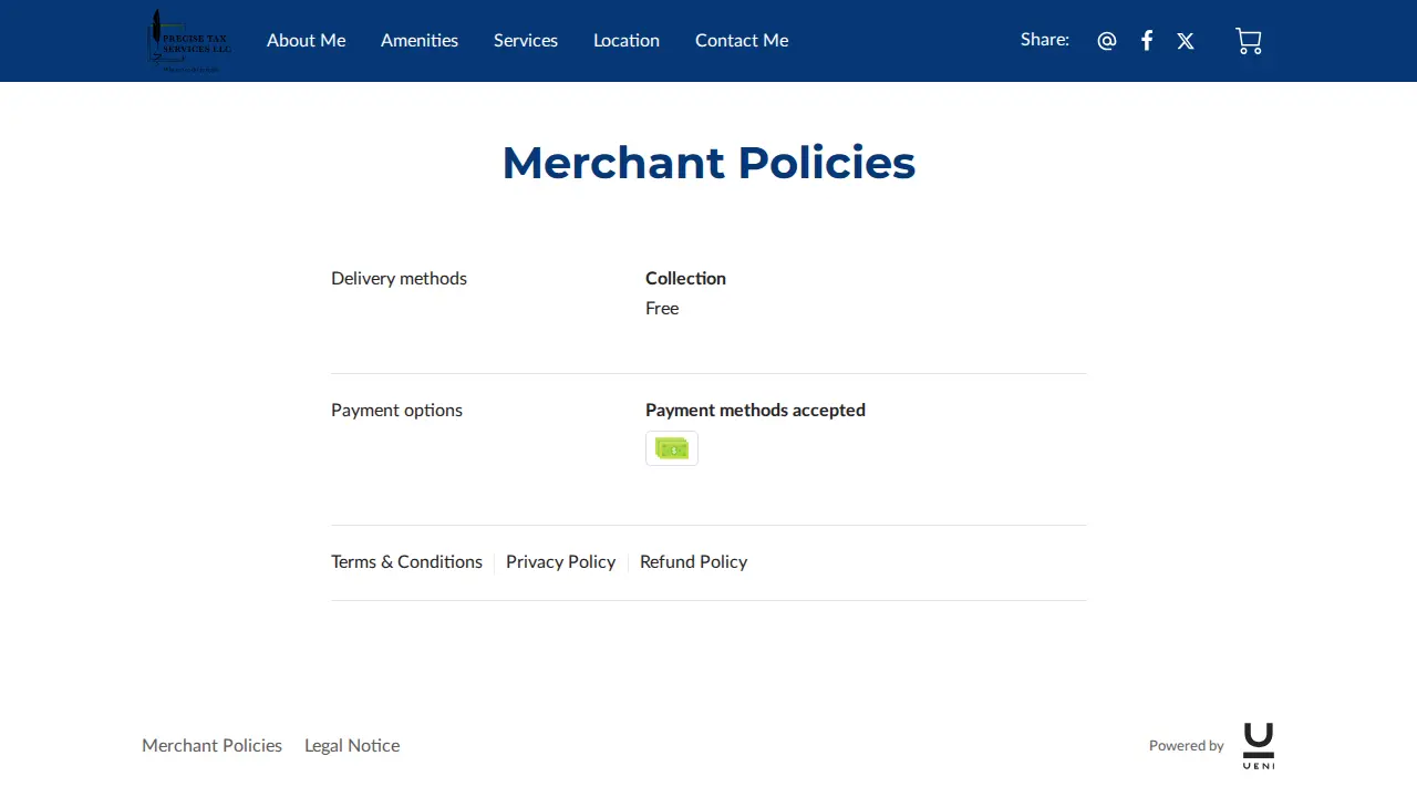 Precise Tax Services page