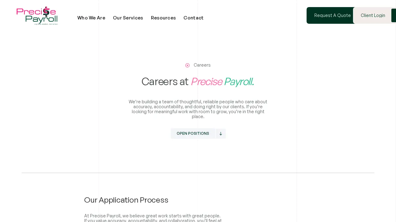 Precise Payroll page