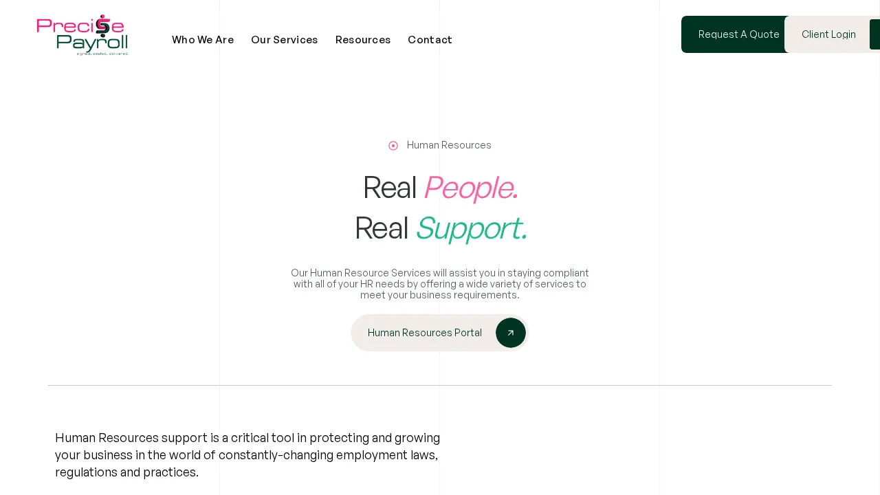 Precise Payroll page