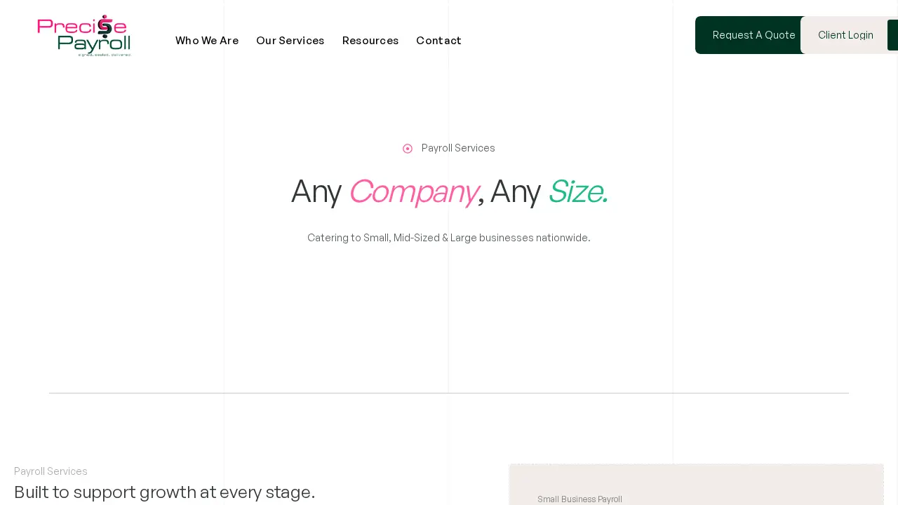 Precise Payroll page