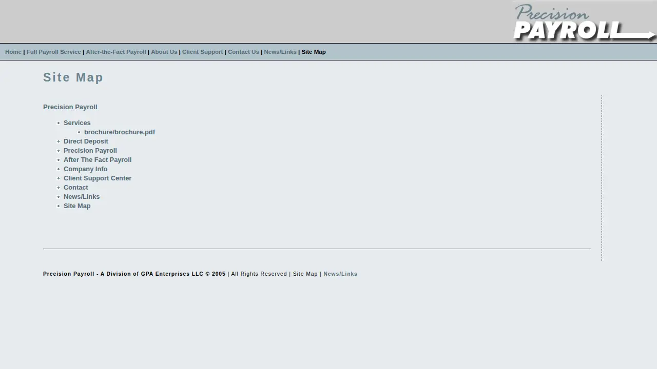 Precision Payroll page