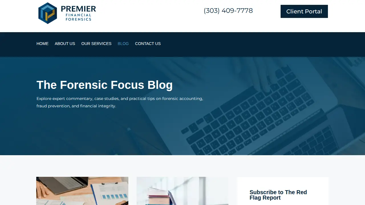 Premier Financial Forensics page