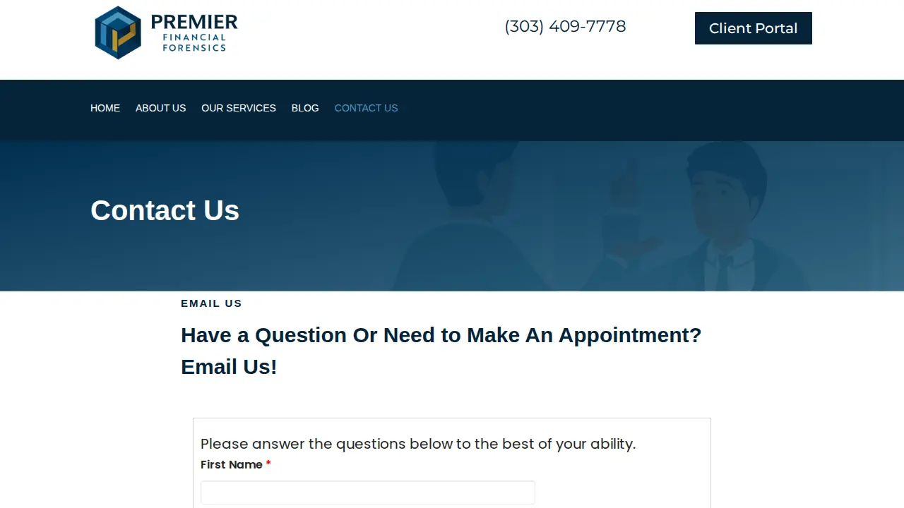 Premier Financial Forensics page