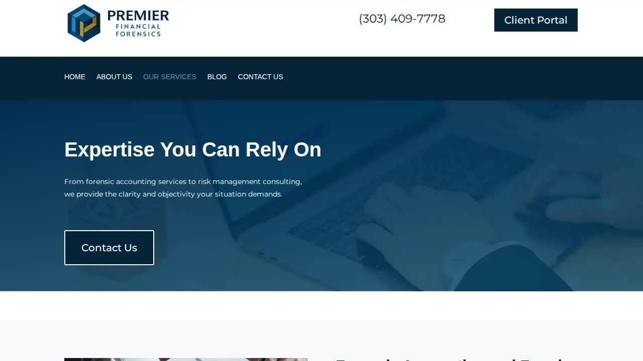 Premier Financial Forensics page