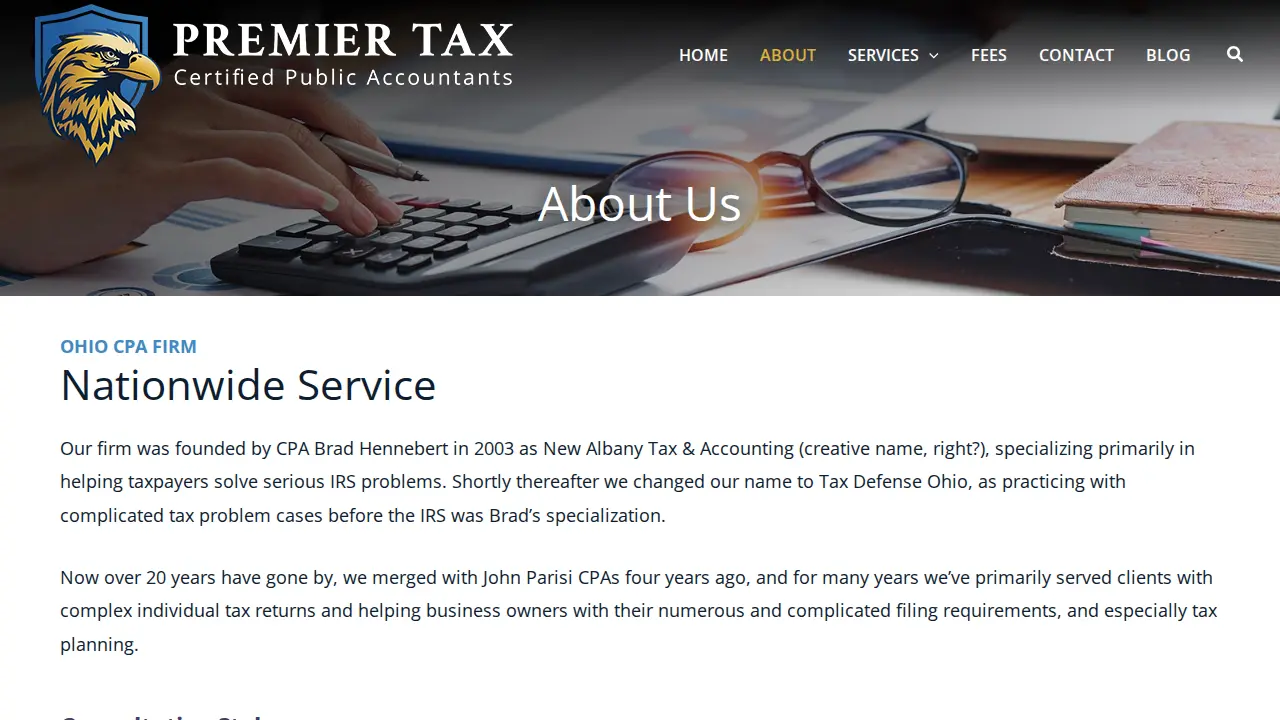 Premier Tax CPAs page