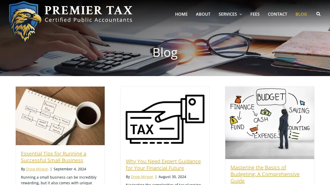 Premier Tax CPAs page