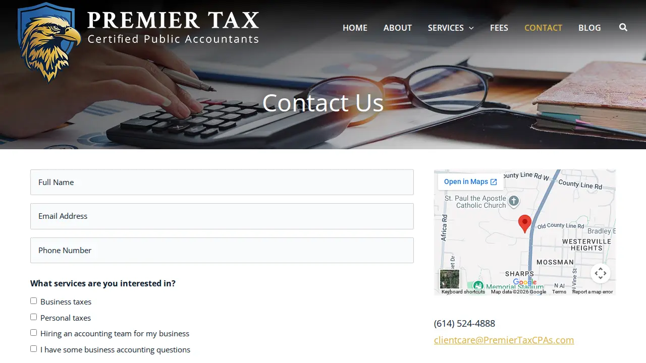 Premier Tax CPAs page